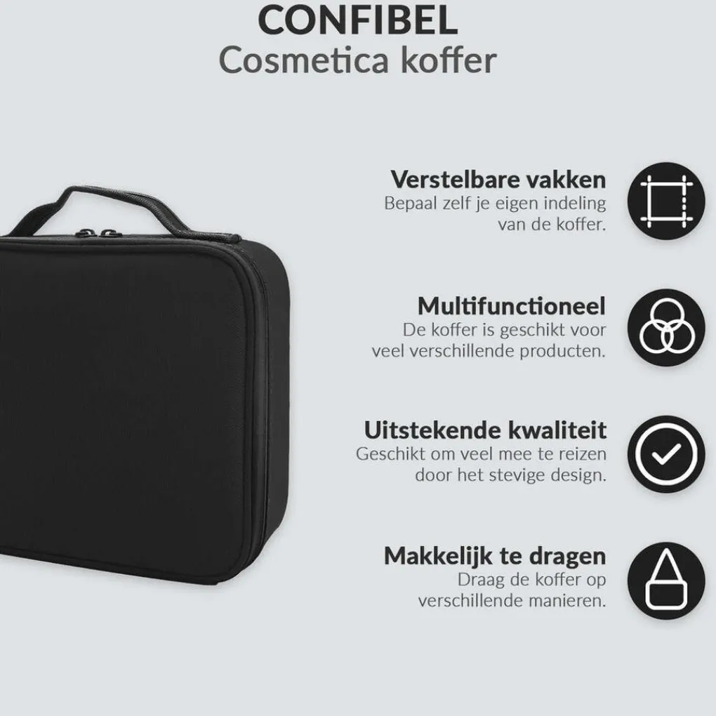 Sale Cosmetica Koffer Make-up Koffer met verstelbare vakken Make-Up Koffers