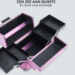 Hot Opvouwbare Cosmetica Koffer 5 Opbergvakken Beauty Case Make-Up Koffers
