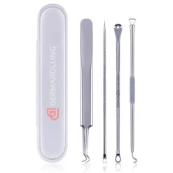 Hot 4-Delige RVS Comedonenlepel Set Gezichtsreiniging