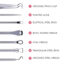 Hot 4-Delige RVS Comedonenlepel Set Gezichtsreiniging