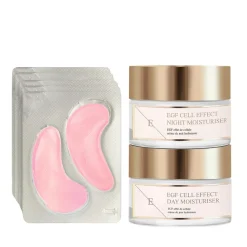 Hot Egf Cell Effect Dagcrème + Egf Cell Effect Nachtcrème + Rose Blossom Oogpads Gezichtsmaskers|Nachtcreme