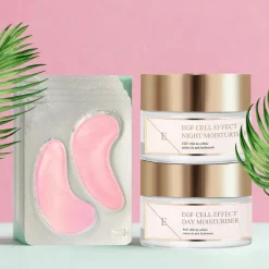 Hot Egf Cell Effect Dagcrème + Egf Cell Effect Nachtcrème + Rose Blossom Oogpads Gezichtsmaskers|Nachtcreme