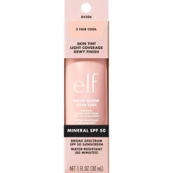 e.l.f. Halo Glow SPF50 3 Fair Cool Skin Tint Foundation