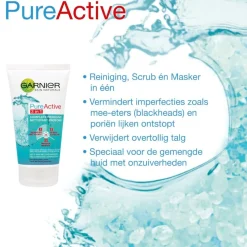 Outlet Garnier Pure Active Anti-Puistjes 3-in-1 Klei Gezichtsreiniging