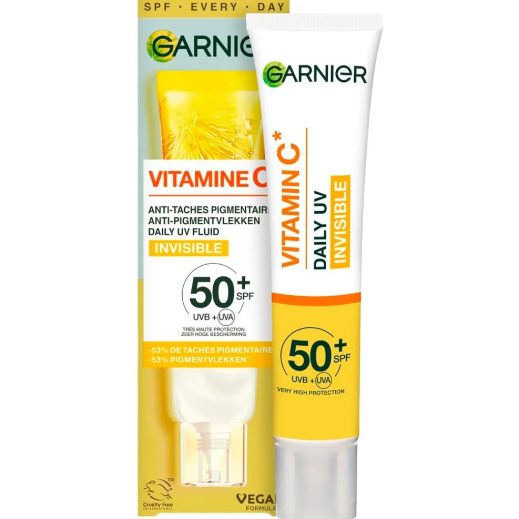Clearance Garnier Vitamine C SPF50+ Invisible Anti-Pigmentvlekken Daily UV Fluid Dagcreme