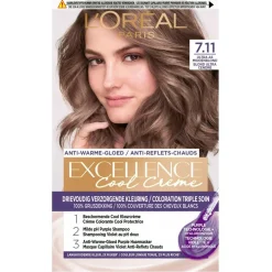Discount L'Oréal Paris Cool Crème 7.11 Ultra As Middenblond Permanente Haarkleuring Haarverf