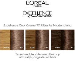 Discount L'Oréal Paris Cool Crème 7.11 Ultra As Middenblond Permanente Haarkleuring Haarverf