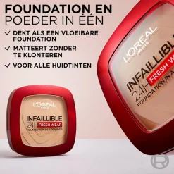 L'Oréal Paris Infaillible 24H Fresh Wear 20 Ivory Foundation in a Powder Gezichtspoeder|Foundation