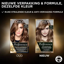 New L'Oréal Paris Préférence 6 Donkerblond Permanente Haarkleuring Haarverf