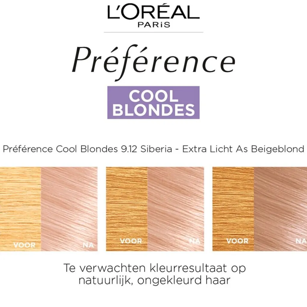 Discount L'Oréal Paris Préférence Cool Blondes 9.12 Zeer Licht As Beigeblond Permanente Haarkleuring Haarverf