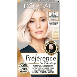 Outlet L'Oréal Paris Préférence Le Blonding 11.21 Ultra Licht Parelmoer Asblond Permanente Haarkleuring Haarverf