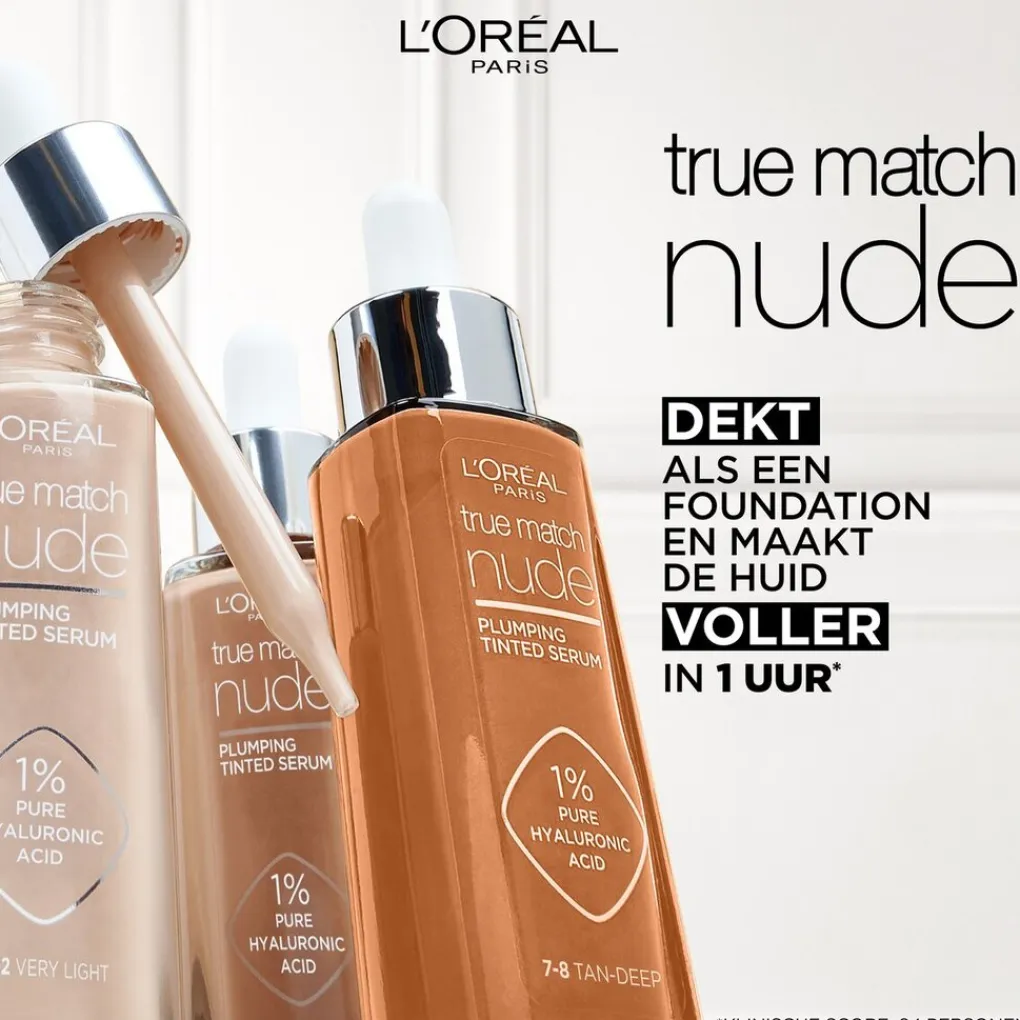 Outlet L'Oréal Paris True Match Nude 7-8 Tan Deep Plumping Tinted Serum Foundation