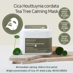 Online CICA Houttuynia Tea Tree Calming Mask Korean Skincare|Gezichtsmaskers