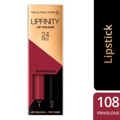 Clearance Lipfinity Lip Colour 108 Frivolous 2-Step Longlasting Lipstick Lipmake-Up