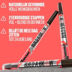 Clearance New York Build-A-Brow 257 Medium Brown Wenkbrauwpotlood en -Gel Wenkbrauw Make-Up