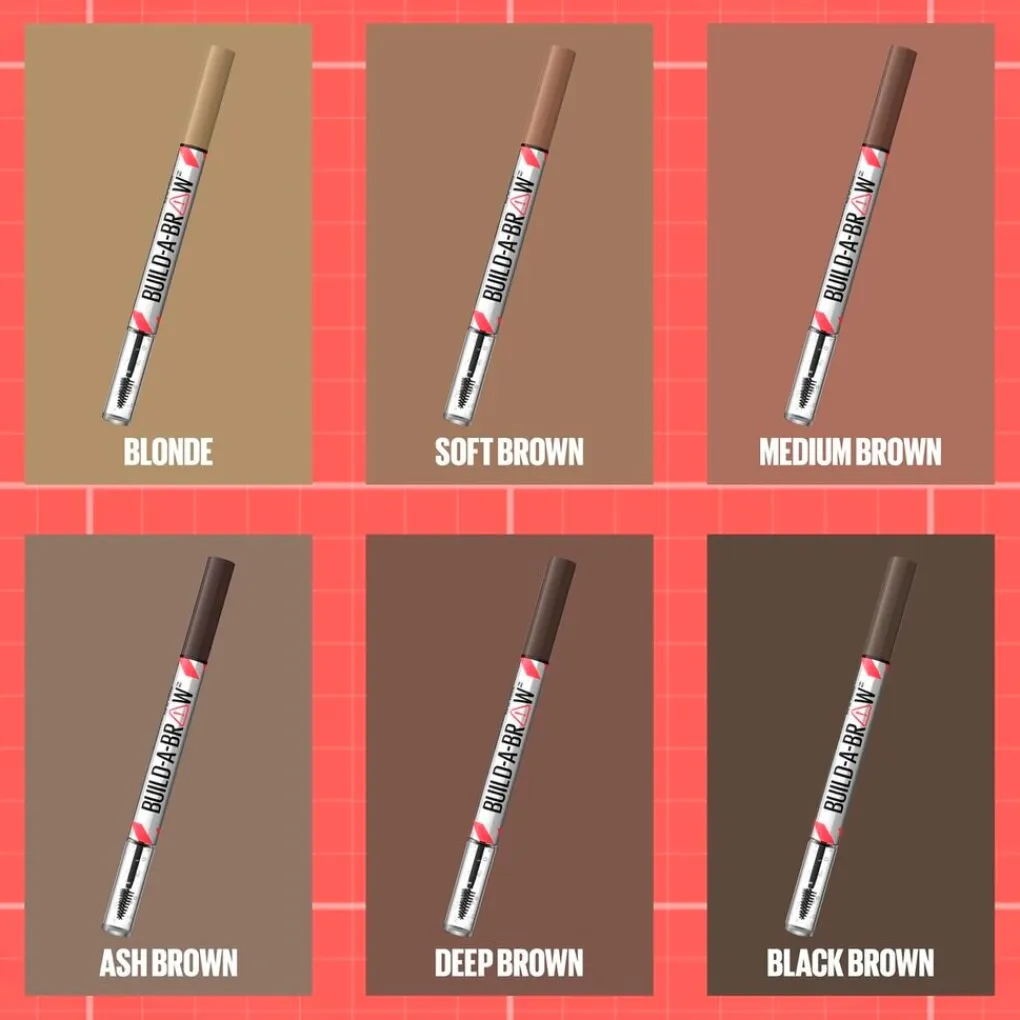 Clearance New York Build-A-Brow 257 Medium Brown Wenkbrauwpotlood en -Gel Wenkbrauw Make-Up