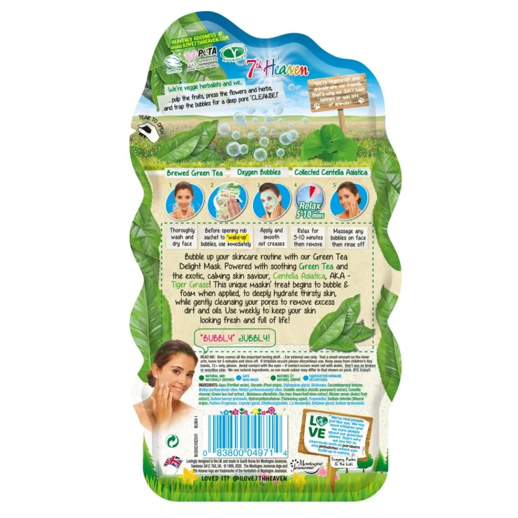 Montagne Jeunesse Green Tea Bubble Sheet Masker Gezichtsmaskers