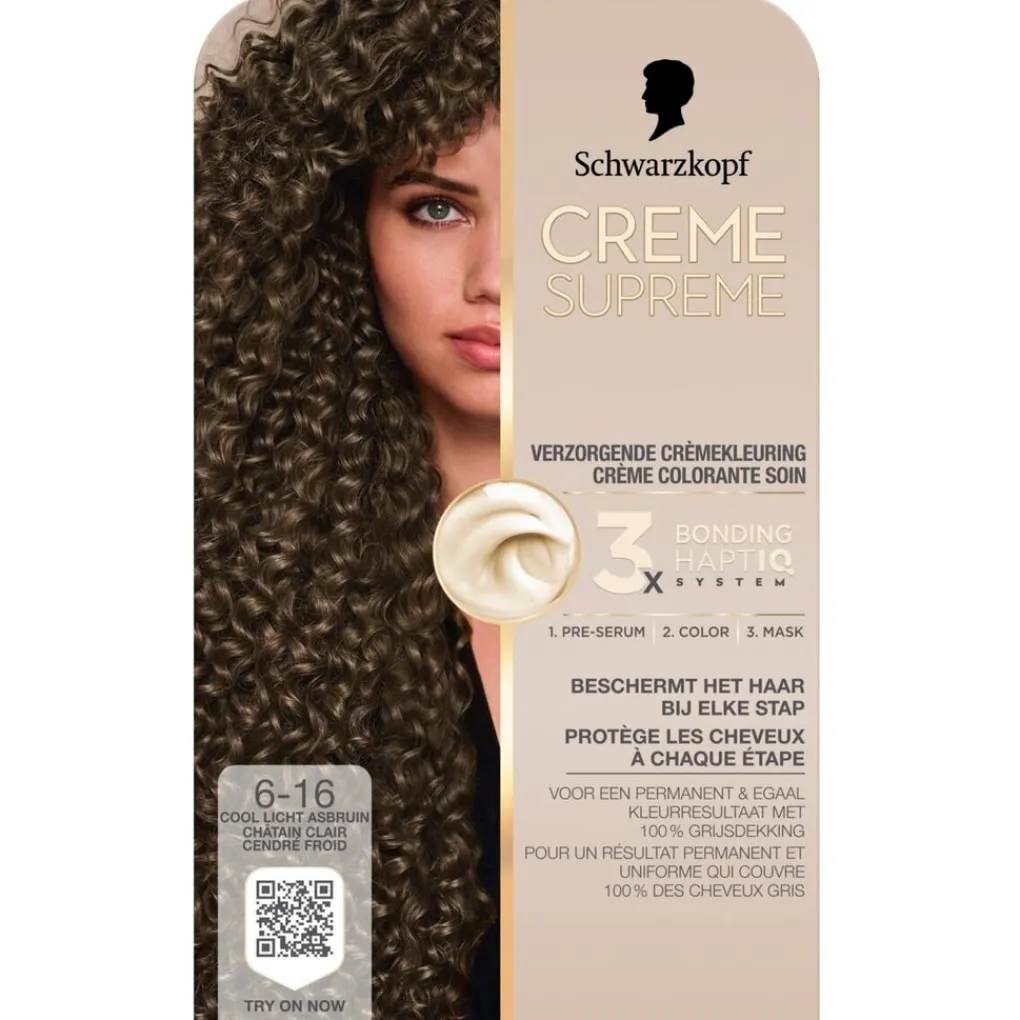 Hot 6-16 Cool Licht Asbruin Verzorgende Crèmekleuring Haarverf