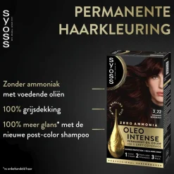 Sale Oleo Intense 3-22 Warm Donker Bordeaux Haarkleuring Haarverf