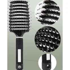 Clearance TBC Ontklittende Haarborstel met Natuurlijk Varkenshaar Haarborstels