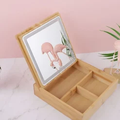 Hot UNIQ 2-in-1 Led Make-upspiegel Sieradendoos en Make-up Organizer Make-Up Spiegels