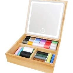 Hot UNIQ 2-in-1 Led Make-upspiegel Sieradendoos en Make-up Organizer Make-Up Spiegels