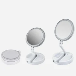 Discount UNIQ Opvouwbare Led Make-up Make-upspiegel en 10x Vergroting Make-Up Spiegels