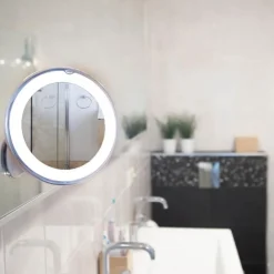 New UNIQ Ronde Spiegel met Led Licht en Zuignap X10 Vergrotende Spiegel Make-Up Spiegels